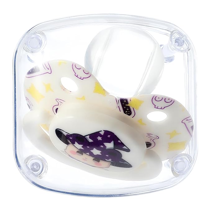 Big Shield Adult Pacifier: Cute Bear Large Size Paci for Anxiety - Soft Silicone Bigger Nipple Binky for Autism Bear White