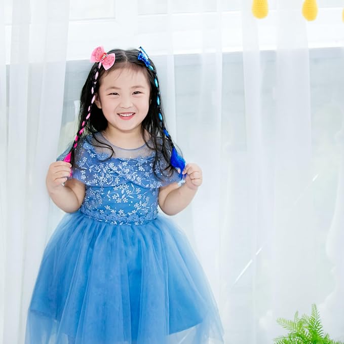 5- Colored Hair Clips For Girls Hair Extensions For Kids Glitter Cute Unicorn Bows For Toddler Kids Hair Accessories For Little Girls Ponytails Accessories (Pretty clips 5pcs)