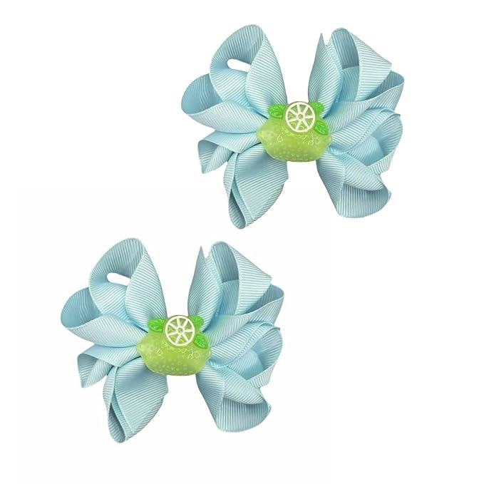 Lemon Bow Clips Baby Girls Fruits Bowknot Pin Kids Girls Yellow Lemon Hair Bow Clips BBG97 (Set-E)