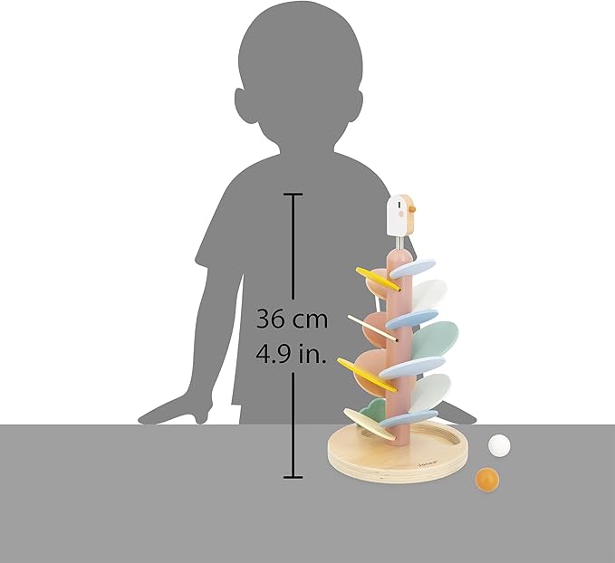 Janod - Wooden Descender Slide to Assemble - Child Playtime - Develops Fine Motor Skills - Educational and Decorative - Encourages Learning