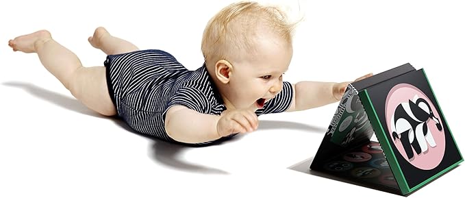 Tummy Time Playboard + Art Cards: Brain Development Montessori Sensory High Contrast Cards and Mirror