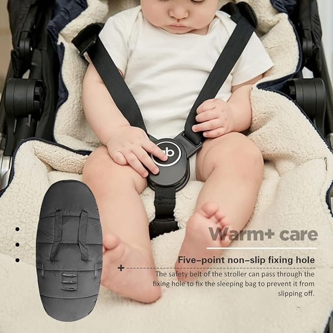Waterproof &Thicken Universal Stroller Blanket for Babies,Toddler's Stroller Sleeping Bag & Footmuff & Bunting & Cover for Autumn Winter (Blue)