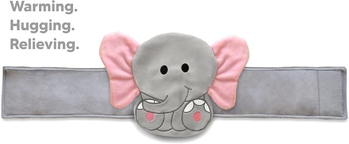 Baby Colic, Gas and Upset Stomach Relief, Baby Heated Tummy Wrap for Newborns - Belly Hugger - Infant Swaddling Belly Belt, Heating Pad with Soothing Warmth for Fussy Infants (Elephant)