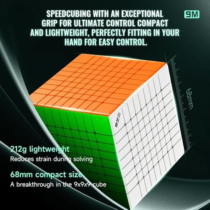 Bukefuno QY Magnetic 9x9 Speed Cube 68MM Magic Stickerless 9 M Education Toys Puzzle Cube 2024 QY 9x9x9 Professional Magnetic Cube