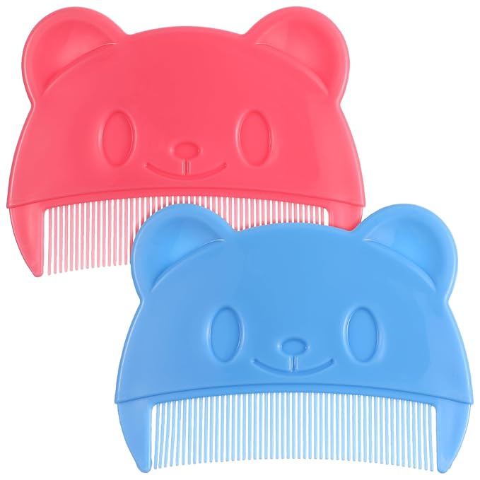 Toyvian 2Pcs Baby Hair Combs: Plastic Cute Cradle Cap Comb for Babies - Gentle Touch & Easy to Hold- Bear Shaped Bath Brush for Newborn Baby Cradle Cap Dandruff (Random Color）