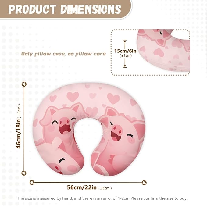 Pink Pigs Baby Car Seat Cover High Stretchy Baby Nursing Pillow Cover 2pcs Baby Essentials Sets Hearts Babies Shower Stuff for Newborn Baby Feeding Essentials