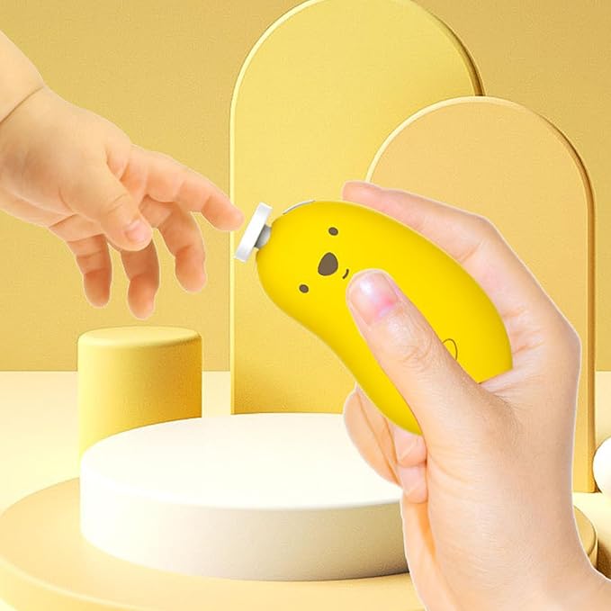 Electric Nail Clipper, Baby Nail Grinder, Electric Nail File Drill for Baby with 6 Grinding Heads, USB Charging Safety Fingernail Trimmer, Lightweight and Portable (Yellow)