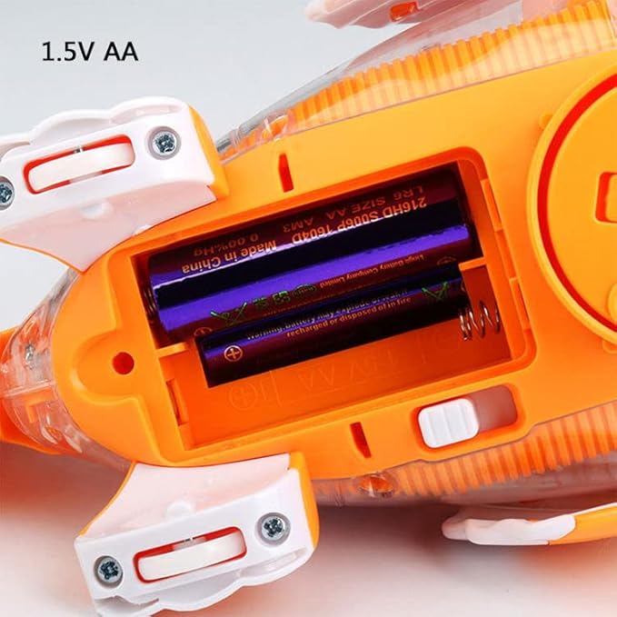 Nenekal Transparent Electric Gear Gold Fish Toddler Toy with Music & Lights. Bump and Go Technology. Perfect for Babies Tummy Time, Educational STEM Gear Toys for Boys Girls 3+