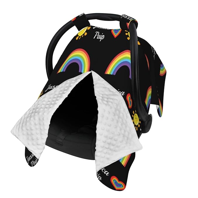 Personalized Baby Name Car Seat Covers for Girls,Nursing Custom Carseat Canopy for Babies Boy Winter Breastfeeding Cover Car Seat Canopies for Newborn Infant Toddler