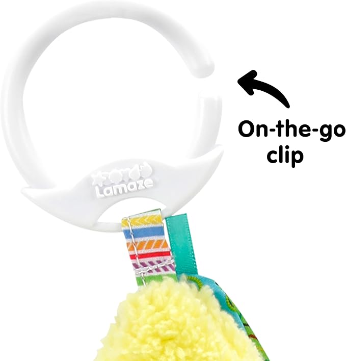 LAMAZE Bea The Banana, Clip on Pram and Pushchair Newborn Baby Sensory Toy, With Colours and Sounds, Development for Boys and Girls Aged 0 to 24 Months