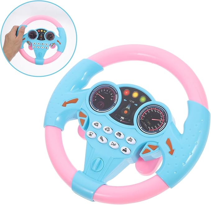 KESYOO Steering Wheel Simulation Educational Wheel with Suction Cup Base for Swing Cars Interactive Music Play Present for Young