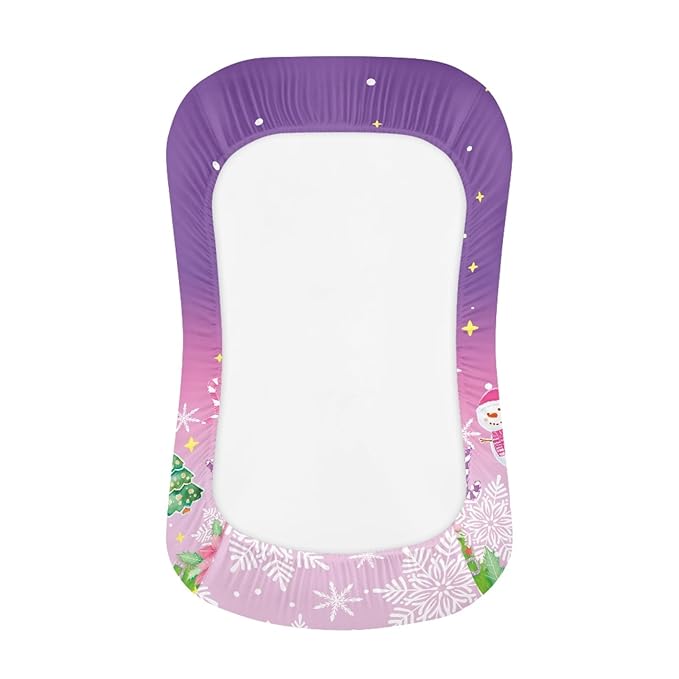 Snowman Gingerbread Man Baby Lounger Cover Newborn Lounger Replacement Cover for Baby Girls Soft, Christmas Cozy & Breathable Replacement Pad for Baby Lounger