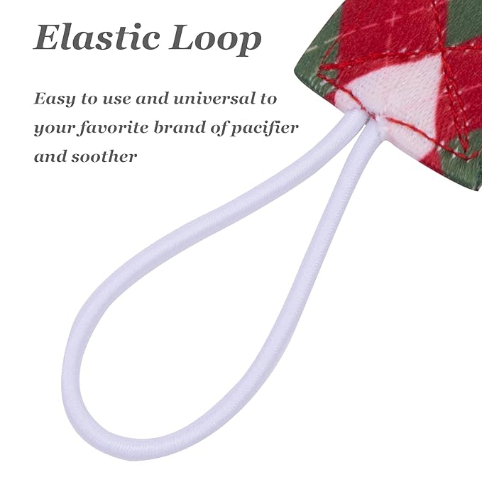 babygoal Christmas Pacifier Clips, 6 Pack Binky Paci Holder and Leash Fits for Most Pacifier, Binkies and Xmas Gift