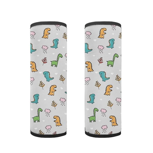 AFPANQZ Kids Cute Car Seat Belt Covers Set Cartoon Dinosuar Auto Seatbelt Soft Cushion Pad 2 Pieces Set Shoulder Protetion Car Seats Covers Interior Accessories Universal Fit