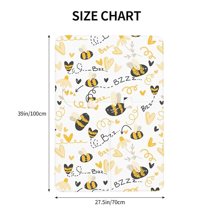 Cute Bees Car Seat Cover for Baby, Peekaboo Opening Carseat Cover Nursing Cover Canopy for Toddler Newborn Shower Gift