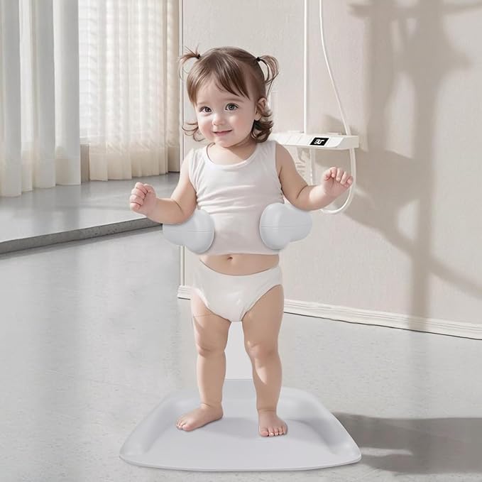 Adjustable Baby Shower Stand with Anti-Slip Base,Bath Shower Standing Support Stand,Portable Bath Helper Bath Support for Infants Portable Bath Helper for Baby 8-24 Months (Grey)