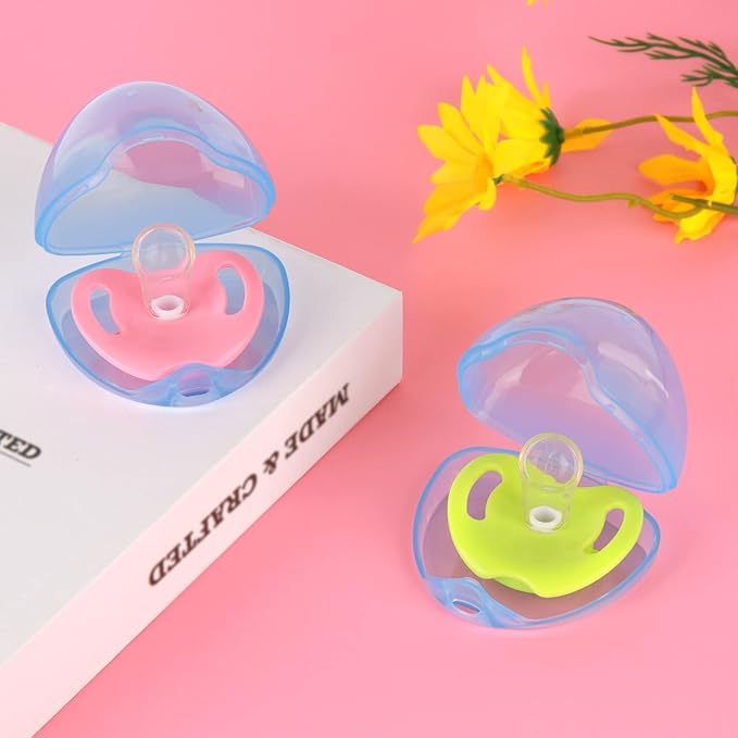 Accmor Pacifier Case, Pacifier Holder Case, Pacifier Container for Travel, BPA Free,Transparent Blue, 2 Pack