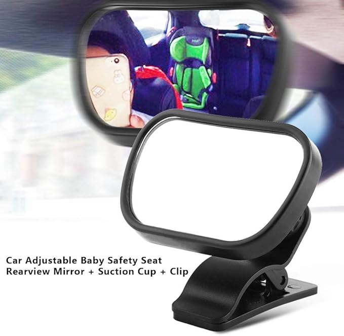 Aramox Baby Mirror,1Pc Adjustable Car Baby Child Back Seat Rear View Safety Mirror With Suction Cup Clip Black