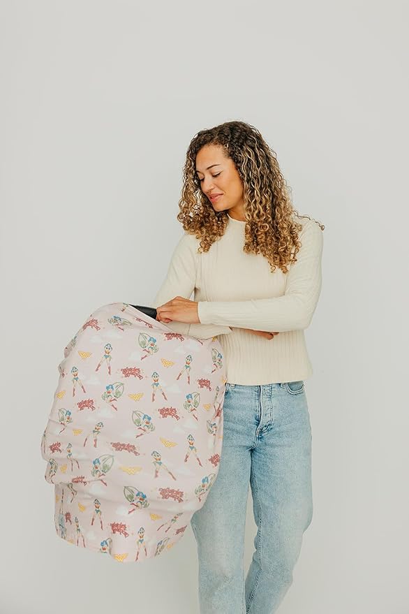 Copper Pearl Multi-Use Cover: Car Seat Covers, Nursing Cover, and Stroller Cover - Stretchy Fabric, All-Season Use, Stylish Designs, Easy Access for Moms - Wonder Woman™