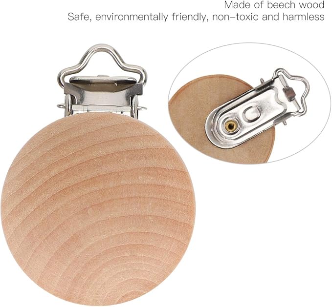 Alvinlite Beech Pacifier Clip 1.18inch Toy Strap Clip Small Accessories DIY Pacifier Holder Clip 5Pcs Soother
