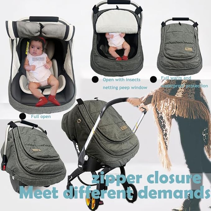 Car Seat Covers for Babies Winter - Baby Car Seat Cover Water Resistant,Universal Cold Weather Shield Carseat Covers Protection for Baby Warm and Cozy Carseat Cover for Infant Car Seat