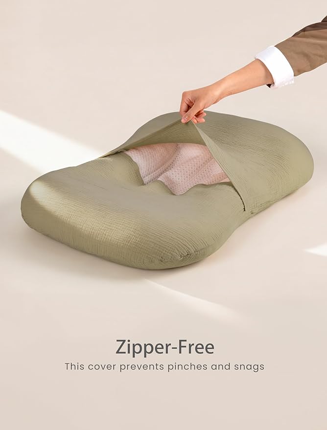 Termichy Baby Lounger Cover Muslin: Soft Cotton Slipcover for Snuggle Me Lounger - Removable & Machine Washable for Daily Use - Zipper-Free & Skin-Friendly for Newborn Girls and Boys