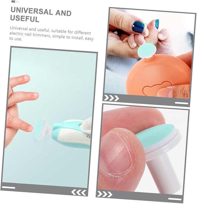 24 pcs Toddler Nail Trimmer Pads Electric Nail File Pads for Infant Child Toddler Baby Nail Grinding Heads for Electric Nail File Spare Newborn Polisher Nail Replacement Pads