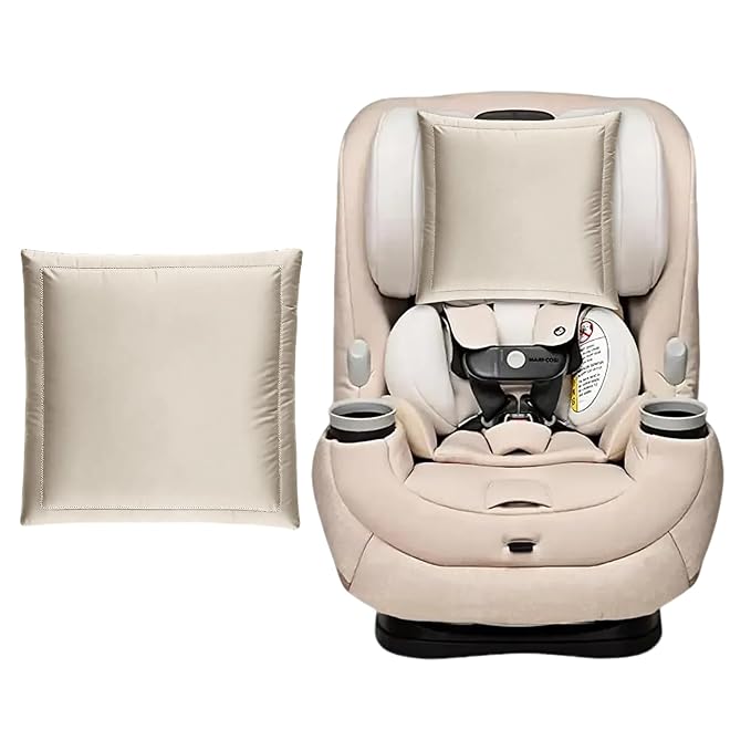 PROMEED 100% Natural Silk Car Seat Head Cover for Baby Hair - Prevents Bald Spots & Hair Knots, Mulberry Silk Carseat Headrest Cover, Ultra-Soft Carseat Accessories for Infants (Champagne)