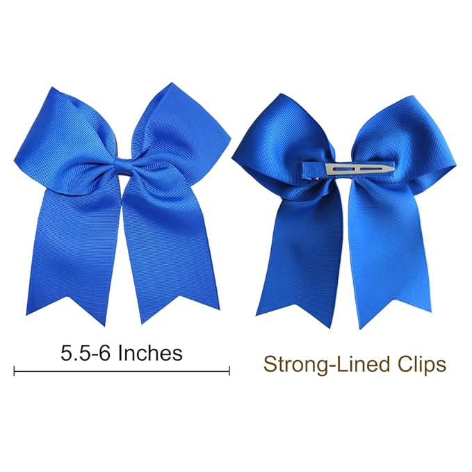 24 Colors Cheer Hair Bow Alligator Clips for Baby Little Girls School Colleage Teens Dancing Cheerleading Bow Hair Accessories (24 pcs/5.5 Inch Cheer Bow)