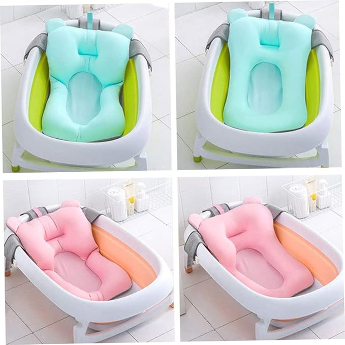 Naisicore Baby Bath Cushion, 52cm/20.5inch Breathable Baby Bath Support Pillow, Baby Sink Bath Pillow, Nonslip Floating Bathing Tub Seat for 0-12 Months Babies(Blue)