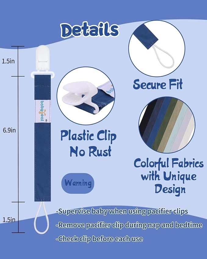 babygoal Baby Pacifier Clips 8 Pack, Pacifier Holder Clip Fits for Most Pacifier and Binkies-Neutral Color