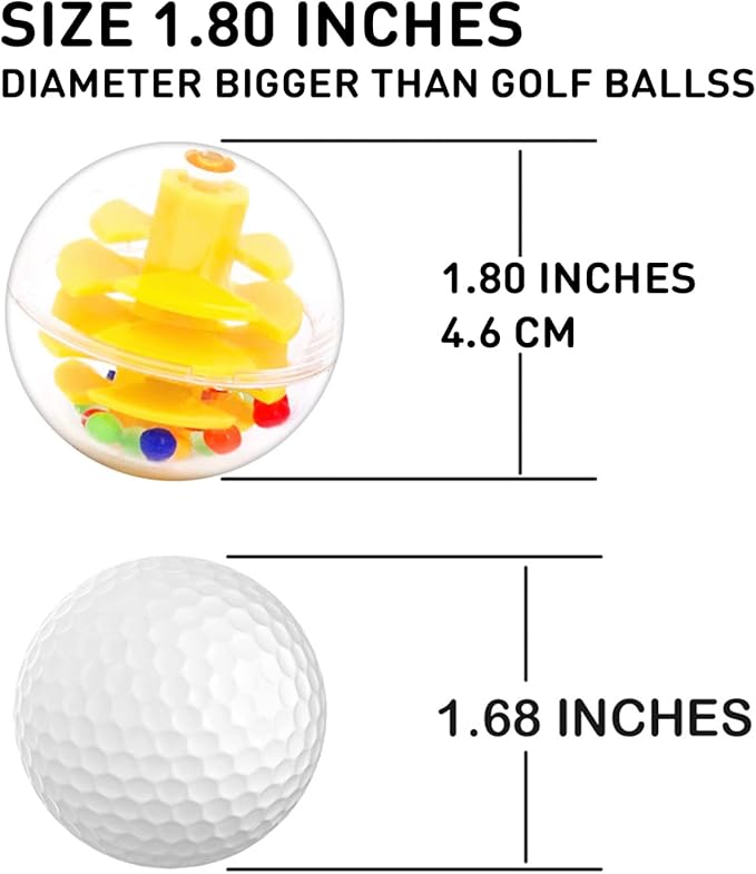 WEofferwhatYOUwant 6 Ball Drop Rattle Balls – Replacement Set for Toddlers | 1.8” Large Clear Plastic Activity Balls | Safe Durable Sensory STEM Toy Add-On Compatible with Ball Drop Tower