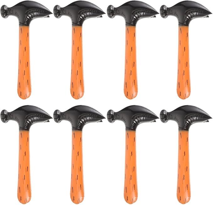 ABOOFAN 8Pcs Inflatable Hammer 22‘’ Blow up Hammer Balloon for Kids Construction Birthday Party Decorations Halloween Carnival Costume Accessories, Bath Pool Party Supplies
