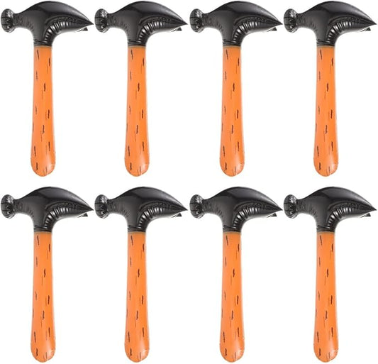 ABOOFAN 8Pcs Inflatable Hammer 22‘’ Blow up Hammer Balloon for Kids Construction Birthday Party Decorations Halloween Carnival Costume Accessories, Bath Pool Party Supplies