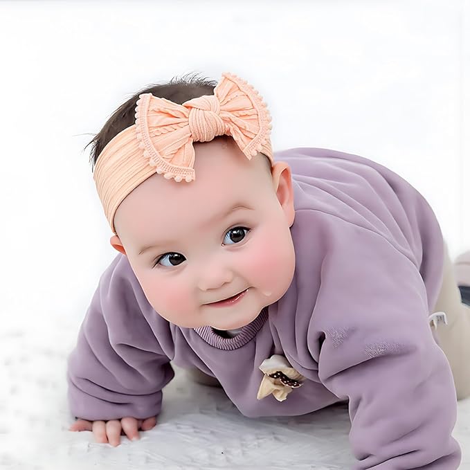 Baby Girls Headbands with Bows Soft Elastics Head Wrap Hair Accessories for Newborn Infant Toddler Kids