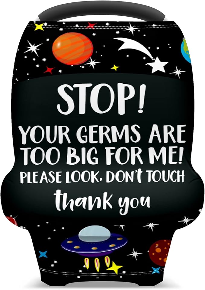 Baby Car Seat Stroller Covers - Don't Touch Outer Space Planets New Mom Nursing Cover Breastfeeding Scarf Soft Breathable Stretchy Coverage Carseat Canopy for Boys and Girls