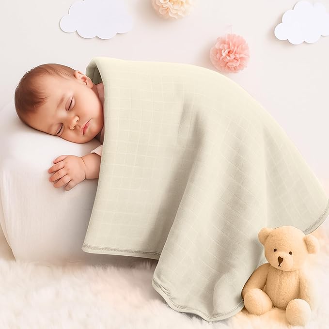 Preboun 4 Pcs Muslin Hooded Baby Towels,32"x 32" Cotton Newborn Bath Towel Muslin Infant Baby Blankets Absorbent Unisex Newborn Registry Gift for Girls Boys(Purple Series)