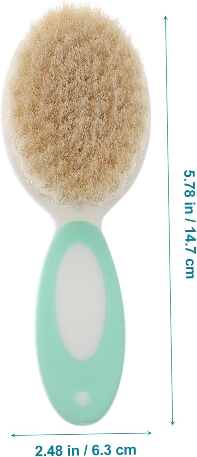 Infant Hair Brush Baby Hair Brush 1 Set of Baby Hair Brush and Comb, Natural Goat Bristles for Newborns and Toddlers- Blue Infant Hair Brush Infant Hair Brush Cradle Cap Brush