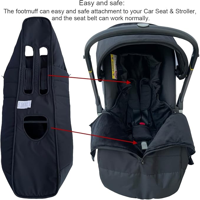 Universal Stroller Accessories Footmuff Compatible with Doona Car Seat & Strollers, Waterproof Warm Bunting Bag Suitable for 95% Car Seat and Strollers