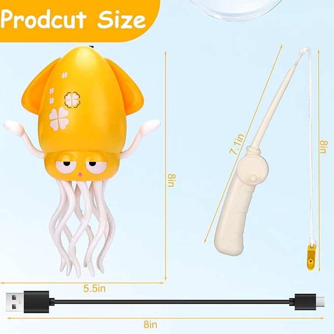 BUSOHA Dancing Octopus Toy – Electric Crawling Octopus Music Toys with Light Up and Smart Sensor,Gift for New Mom,Friend,Family,Yellow