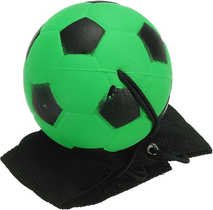 1pc Green Soccer Ball Wrist Return Ball - Adjustable Bounce Back with String, Rubber Elastic Rebound Finger Exercise Toy Activity