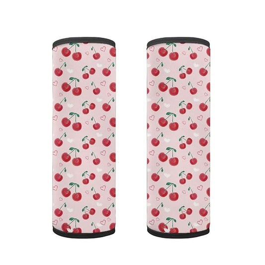 AFPANQZ Cherry Print Car Safety Seat Belt Covers for Kids 2 Pack Strap Shoulder Pad Soft Comfort Seatbelt Covers Pad Cushion Comfortable Shoulder Protectors Pad Universal Seat Straps Belt Covers