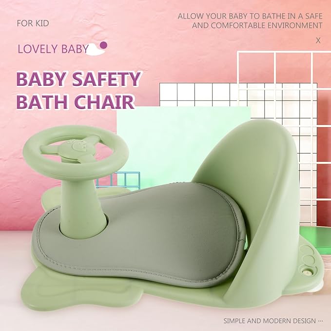 Didiseaon Baby Bath Seat for Tub Non-Slip Toddler Bathing Chair Adjustable Infant Shower Seat for Boys and Girls 1-3 Years Old Safe and Comfortable Bathing Support