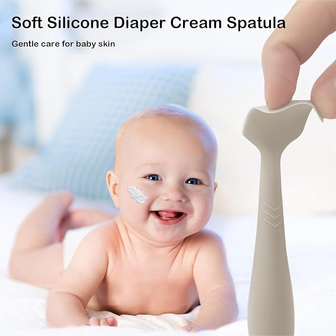 3 Pack Baby Diaper Cream Spatula - Baby Diaper Rash Cream Applicator for Butt Paste Diaper Creams - Diaper Cream Brush for Newborn Essentials (Pink,Blue,Green)
