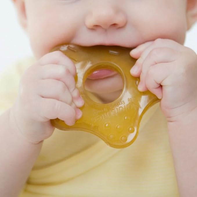 Natursutten Teether - Natural Rubber Teething Toys for Babies 6-12 Months - PVC & 100% BPA-Free Teething Relief - Danish Design Baby Teething Toys - Made in Italy (Starfish, Pack of 1)