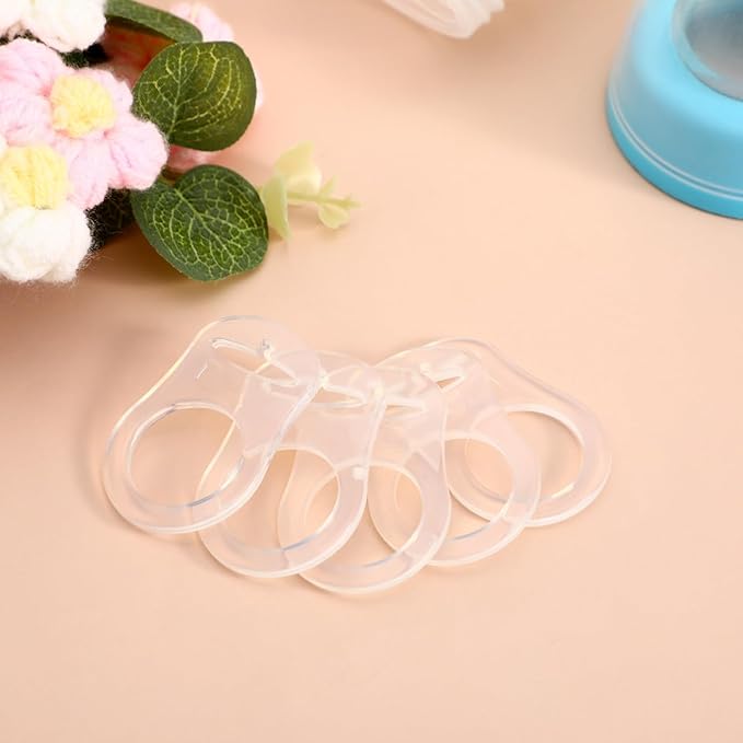 10 Pieces Silicone Adapter Rings Baby Holder and Clip MAM-Compatible (Soft &Transparent)