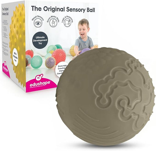 Edushape Texture-iffic Sensory Ball for Baby - 7" Baby Ball that Helps Enhance Gross Motor Skills for Kids - Toddler Ball with 8 Sections of Different Tactile Patterns