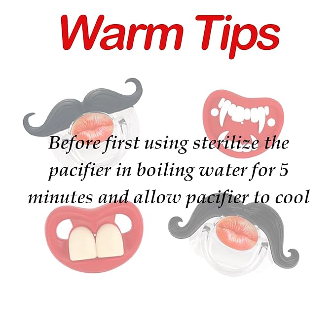 4pcs Kissable Mustache Pacifier, Funny Baby Pacifier, Pacifier 0-36 Months, Funny Gifts for Newborns