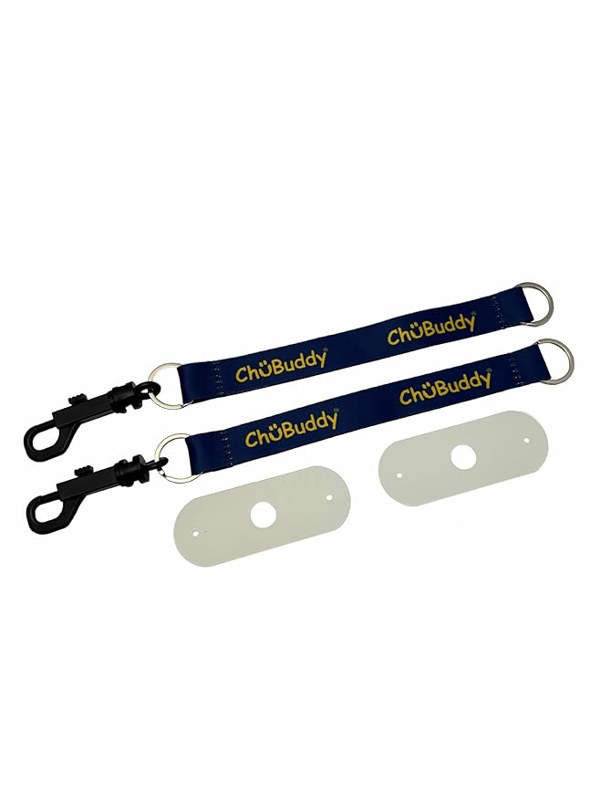 Chubuddy Navy Sublimated Chewy Holders Set of (2) – Durable, Safe, and Washable Chew Toy Tethers for Sensory Kids, Autism, ADHD, and Oral Motor Needs
