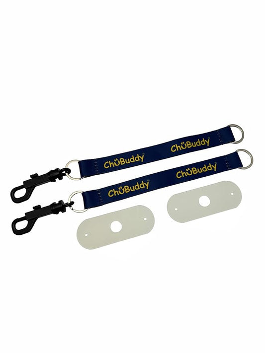 Chubuddy Navy Sublimated Chewy Holders Set of (2) – Durable, Safe, and Washable Chew Toy Tethers for Sensory Kids, Autism, ADHD, and Oral Motor Needs
